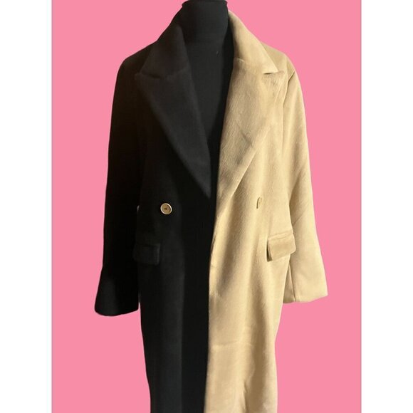 nwt designer winter coat polyester heavy thick size medium by adore button clos - Picture 2 of 6